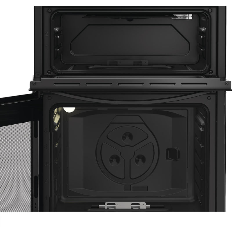Indesit IDG6GB 60cm Gas Double Cooker - Black