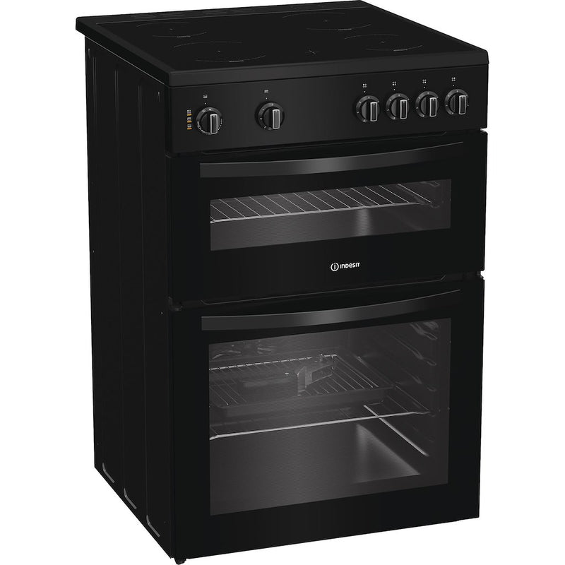 Indesit ITE6VMB Freestanding 60cm Electric Cooker with Ceramic Hob