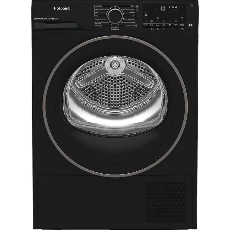 Hotpoint CHD94MBBSUK Fabric Care 9kg Heat Pump Tumble Dryer with HomeWhiz
