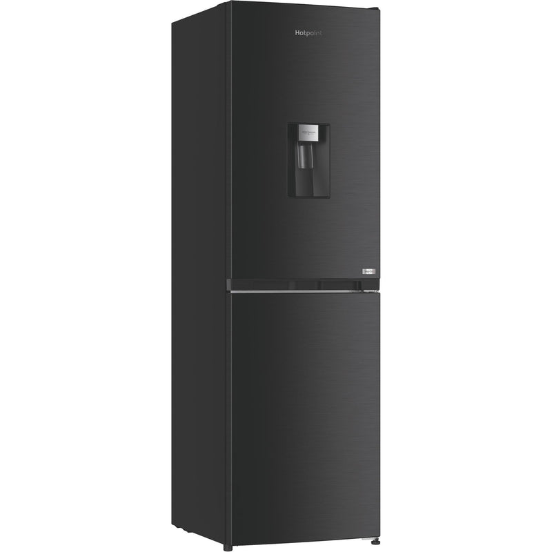 Hotpoint HPKF3241WXR4UK 244L Freestanding Total No Frost 50/50 Fridge Freezer with VitalCare and Water Dispenser - Black Steel