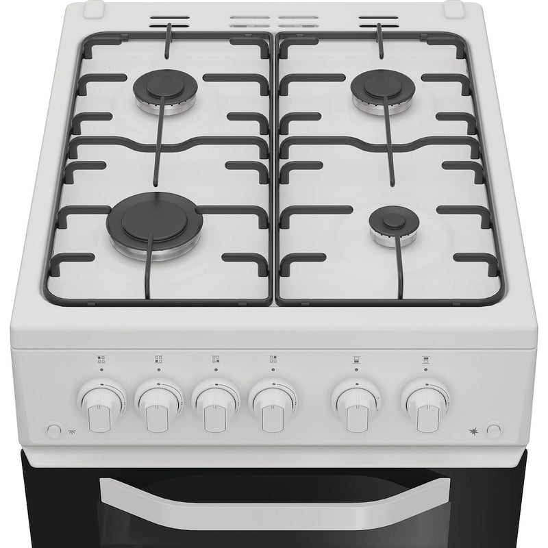 Hotpoint HTG5GCW Freestanding 50cm Gas Double Cooker - White
