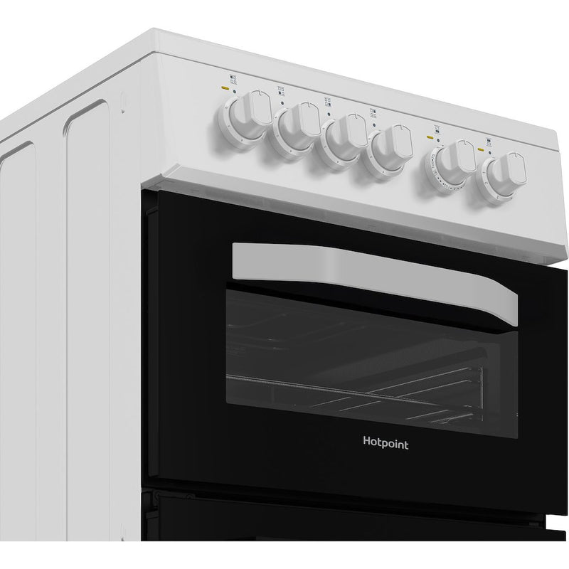 Hotpoint HTE5VCW 50cm Electric Cooker with Ceramic Hob - White