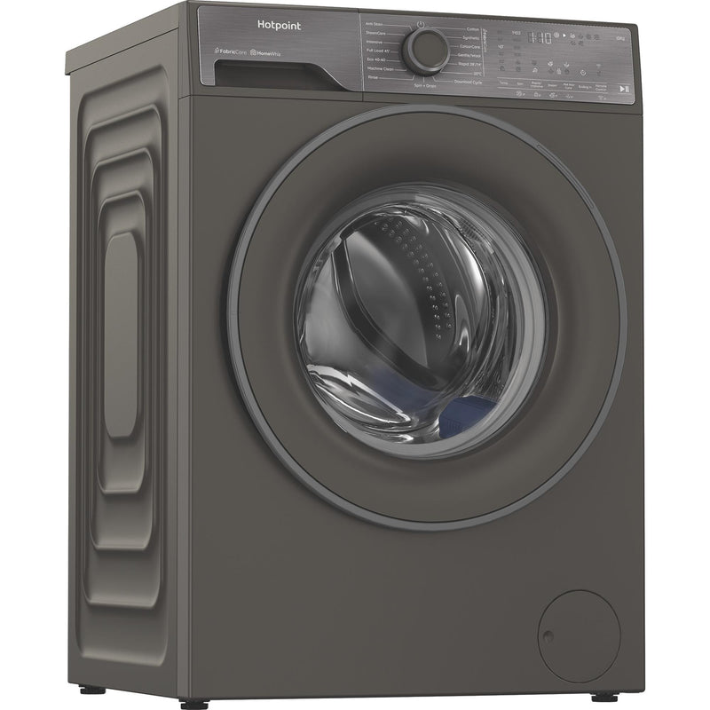 Hotpoint HB103WGCAREUK Fabric Care Freestanding 10kg 1400rpm Washing Machine with HomeWhiz - Manhattan Grey