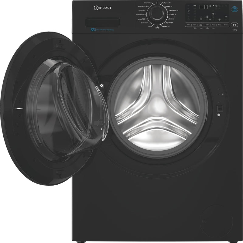 Indesit IDP9646BPUSHGOUK 9kg Wash 6kg Dry Push&Go Washer Dryer with Steam - Black