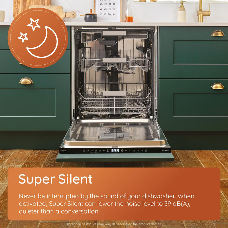 Hotpoint H8IA15M4TUUK 15 Place Setting Hydroforce Integrated Dishwasher - Black