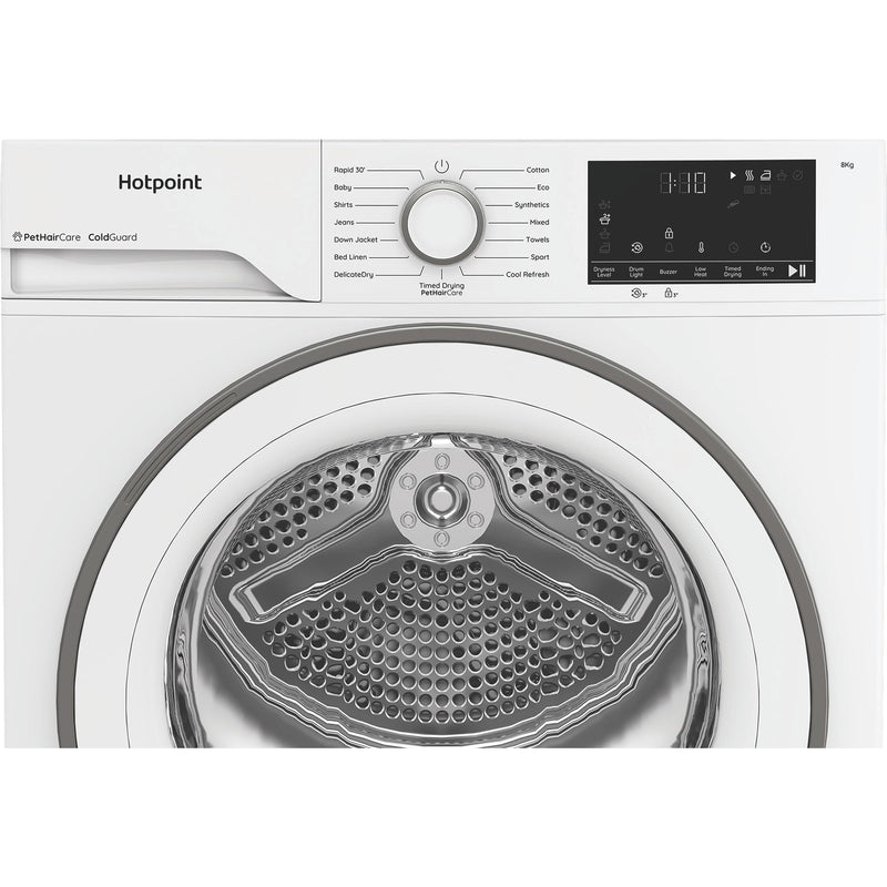 Hotpoint CHSD83MWWUK Freestanding 8kg Heat Pump Tumble Dryer with ColdGuard - White