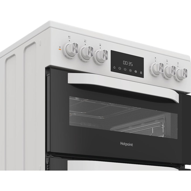 Hotpoint HDD6GDC2W Freestanding 60cm Dual Fuel Cooker with Double Oven - White