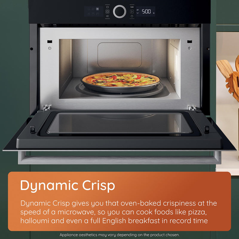 Hotpoint HCW6O7HTSXUKC Class 6 45cm Built-In Compact Oven with Microwave - Stainless Steel