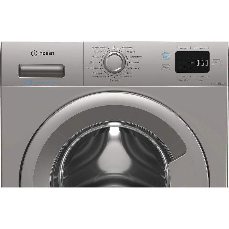 Indesit Push&Go IP 846S PUSH&GO UK 8kg Washing Machine - Silver