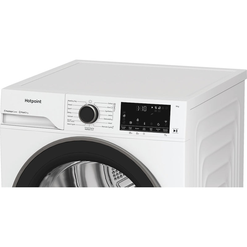 Hotpoint CHD94MWBSUK Fabric Care 9kg Heat Pump Tumble Dryer with HomeWhiz