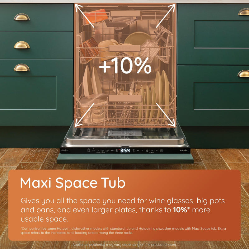 Hotpoint H8IB15M4TSUK 15 Place Setting Hydroforce Integrated Dishwasher with Maxi Space
