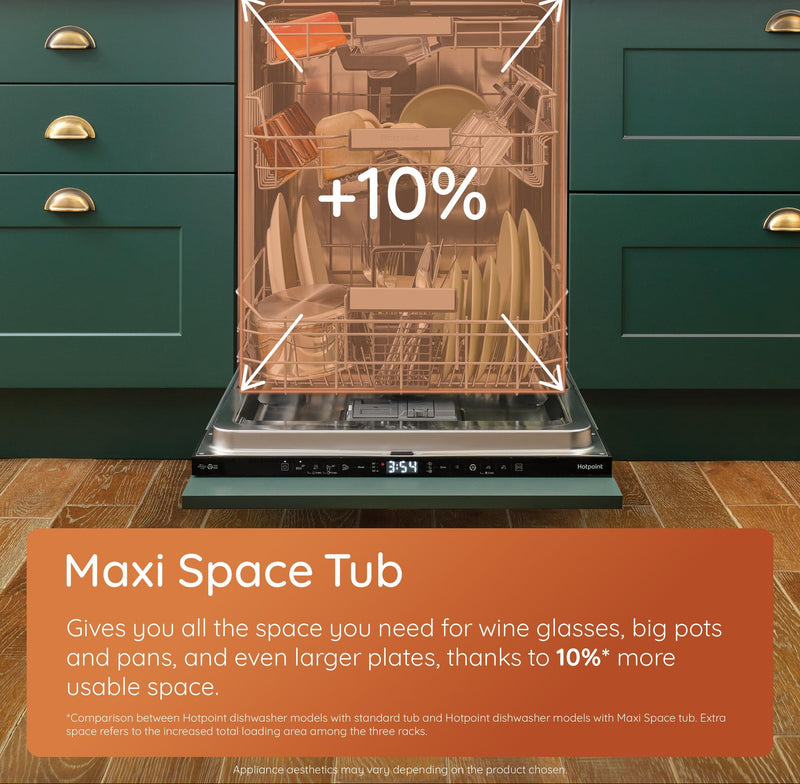 Hotpoint H8IA15M4TUUK 15 Place Setting Hydroforce Integrated Dishwasher - Black