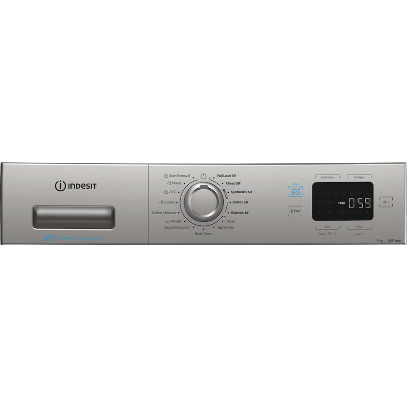 Indesit Push&Go IP 946S PUSH&GO UK 9kg Washing Machine - Silver