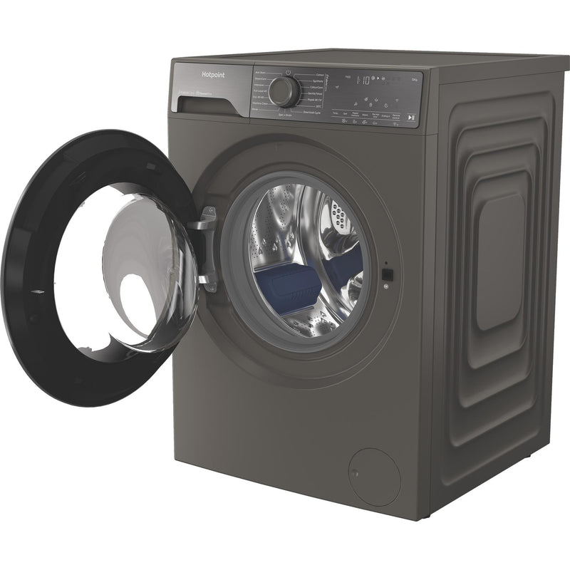 Hotpoint HB123WGCAREUK Fabric Care Freestanding 12kg 1400rpm Washing Machine with HomeWhiz - Manhattan Grey