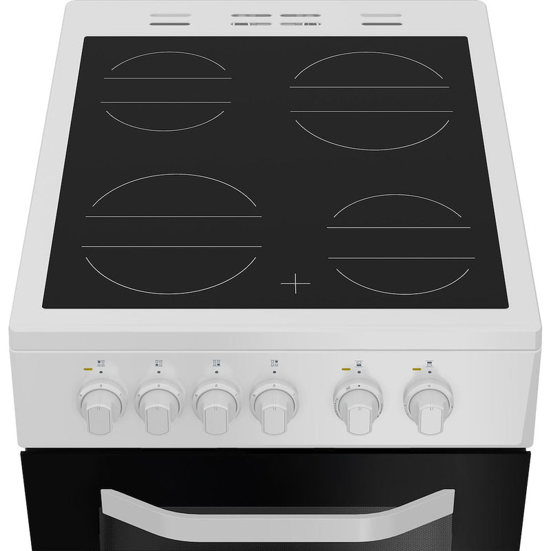 Hotpoint HTE5VCW 50cm Electric Cooker with Ceramic Hob - White