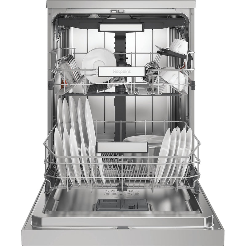 Hotpoint H7FHP43XUK Freestanding 60cm Dishwasher with 15 Place Settings - Stainless Steel