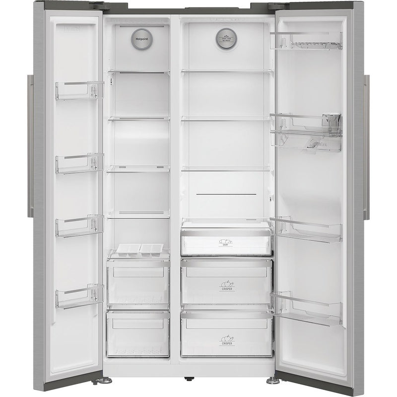 Hotpoint HPG26583WXP4UK Freestanding American Fridge Freezer with FreshShield - Inox