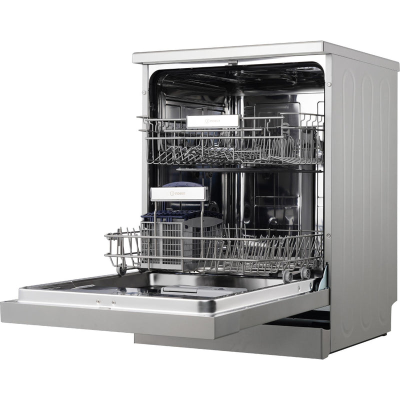 Indesit IN2FE13CNO7SUK 13 Place Setting Push&Go Freestanding Full Size Dishwasher - Silver