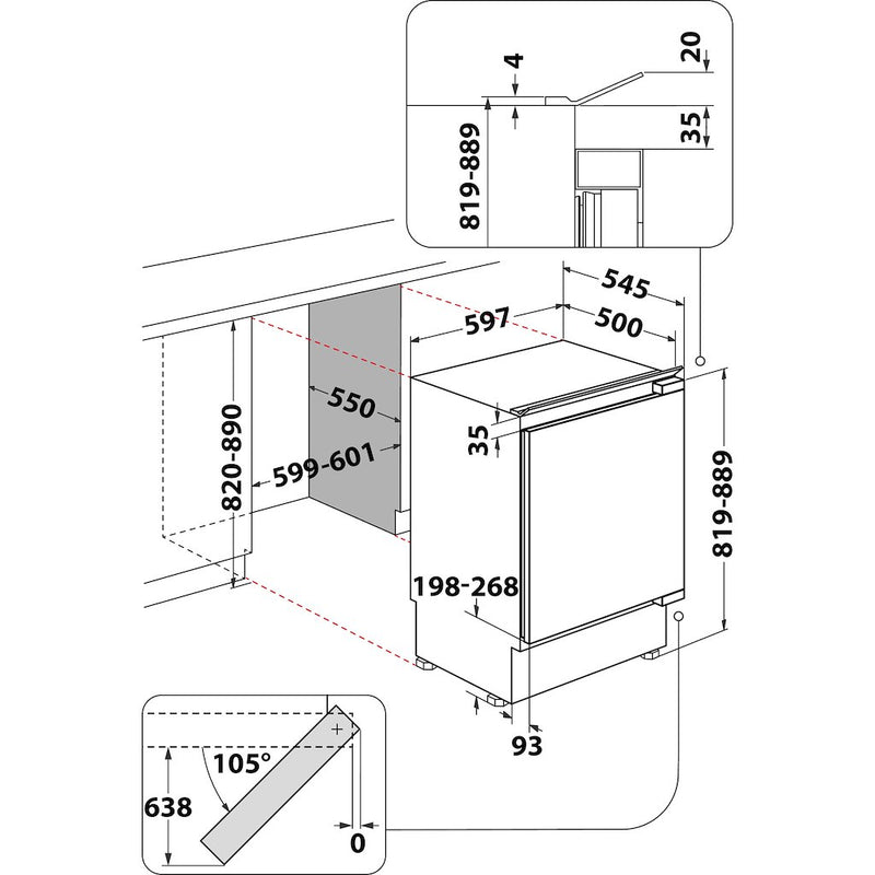 Whirlpool WBUL011.UK Undercounter Integrated Fridge (Discontinued)