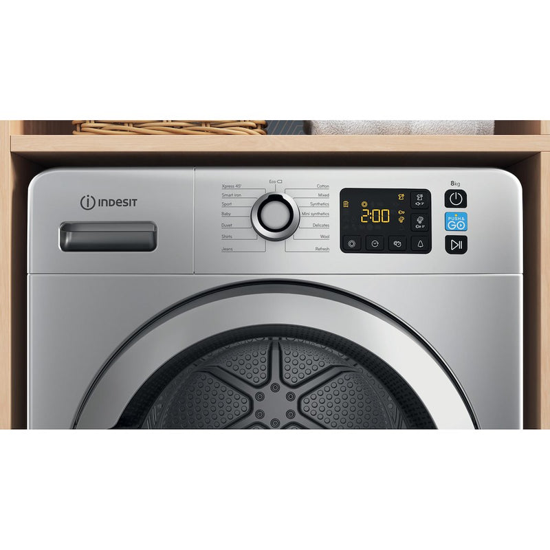 Indesit YT M11 82SS X UK Freestanding 8kg Heat Pump Tumble Dryer - Silver (Discontinued)