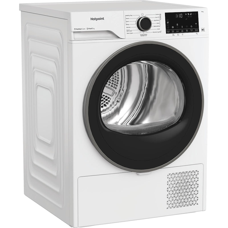 Hotpoint CHD94MWBSUK Fabric Care 9kg Heat Pump Tumble Dryer with HomeWhiz