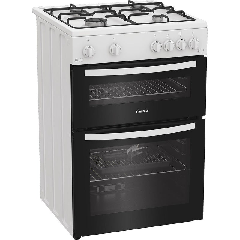 Indesit IDG6GW Freestanding 60cm Gas Double Cooker - White