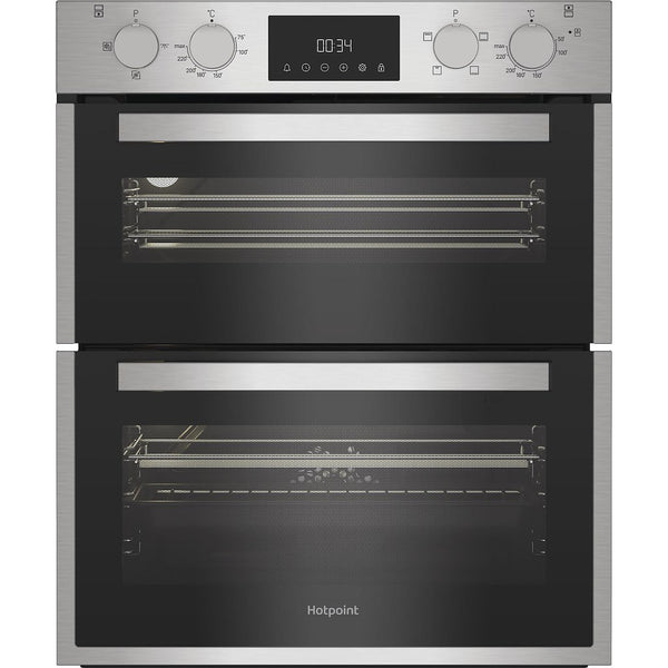 Hotpoint DUH10DIX Built In Electric Double Oven with Enamel Liners Stainless Steel