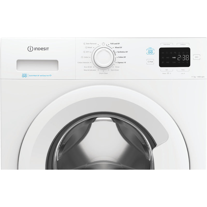 Indesit IP1146PUSHGOUK Freestanding 11kg 1400rpm Push&Go Washing Machine - White