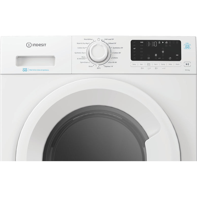 Indesit IDP9646PUSHGOUK 9kg Wash 6kg Dry Push&Go Washer Dryer with Steam - White