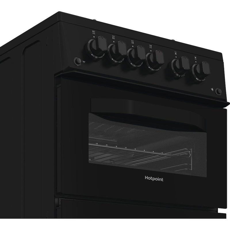 Hotpoint Hotpoint HTG5GCB Freestanding 50cm Gas Cooker - Black