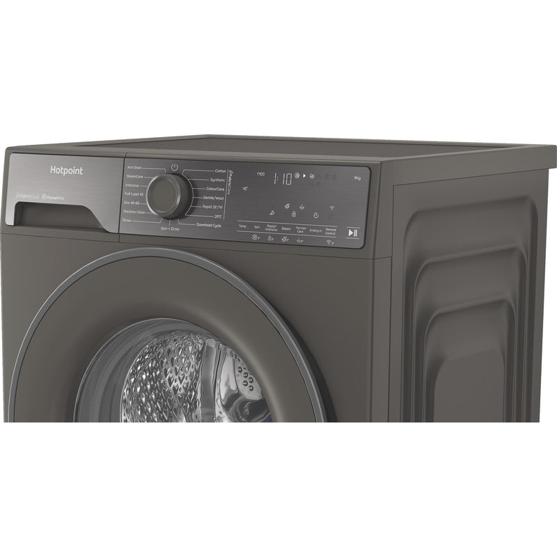 Hotpoint HB93WGCAREUK Fabric Care Freestanding 9kg 1400rpm Washing Machine with HomeWhiz - Manhattan Grey