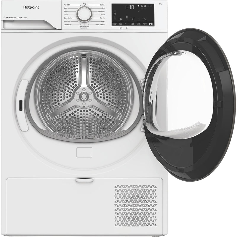Hotpoint CHSD83MWWUK Freestanding 8kg Heat Pump Tumble Dryer with ColdGuard - White