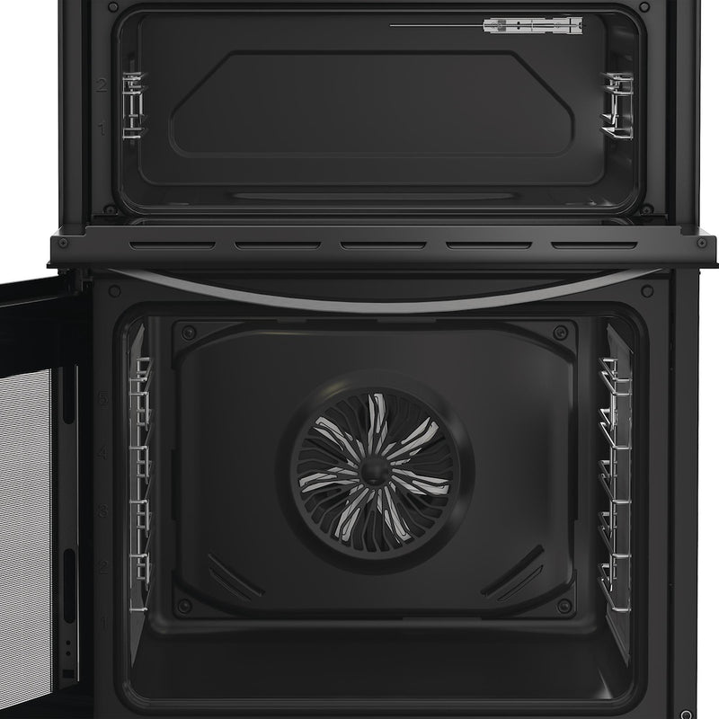 Indesit IDE6VDCS1 60cm Electric Double Cooker with Ceramic Hob - Silver