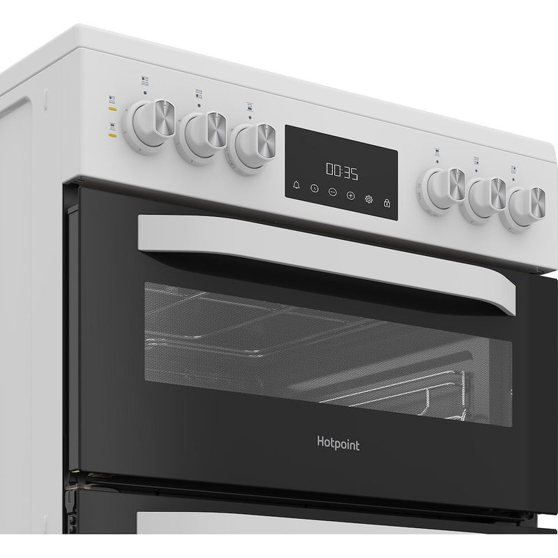 Hotpoint HDE6VDW 60cm Electric Cooker with Ceramic Hob - White