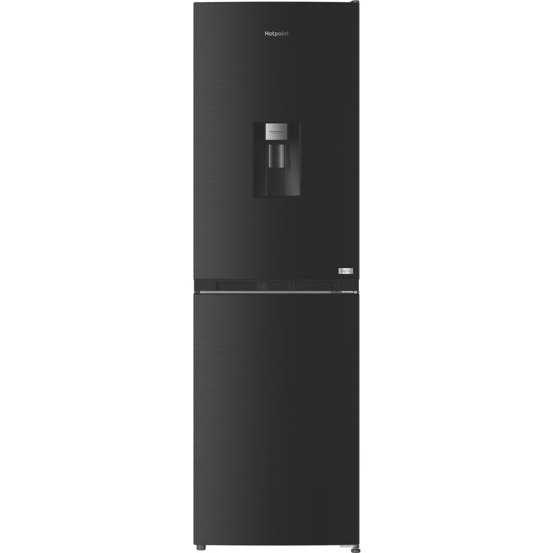 Hotpoint HPKF3241WXR4UK 244L Freestanding Total No Frost 50/50 Fridge Freezer with VitalCare and Water Dispenser - Black Steel