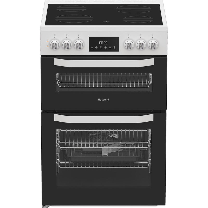 Hotpoint HTE6VDCW, 60cm Electric Cooker - White