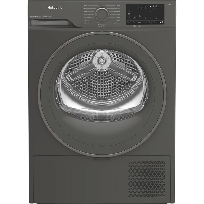 Hotpoint CHSD83MGGUK Freestanding 8kg Heat Pump Tumble Dryer with ColdGuard - Manhattan Gray