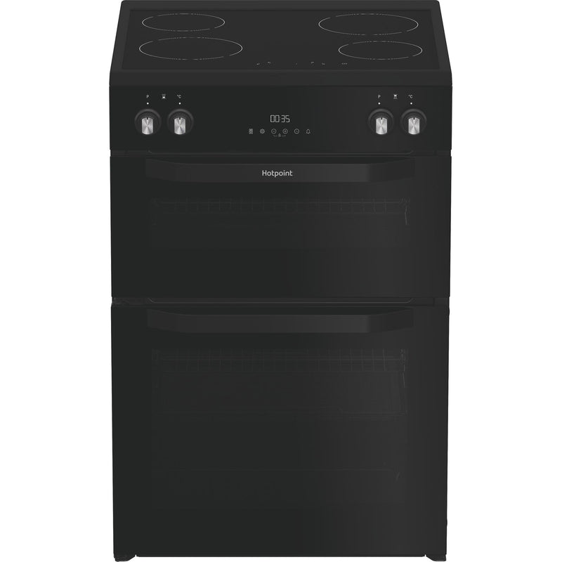 Hotpoint HDME6VDC2AB Multiflow 60cm Double Oven Electric Ceramic Cooker with Air Fry - Black