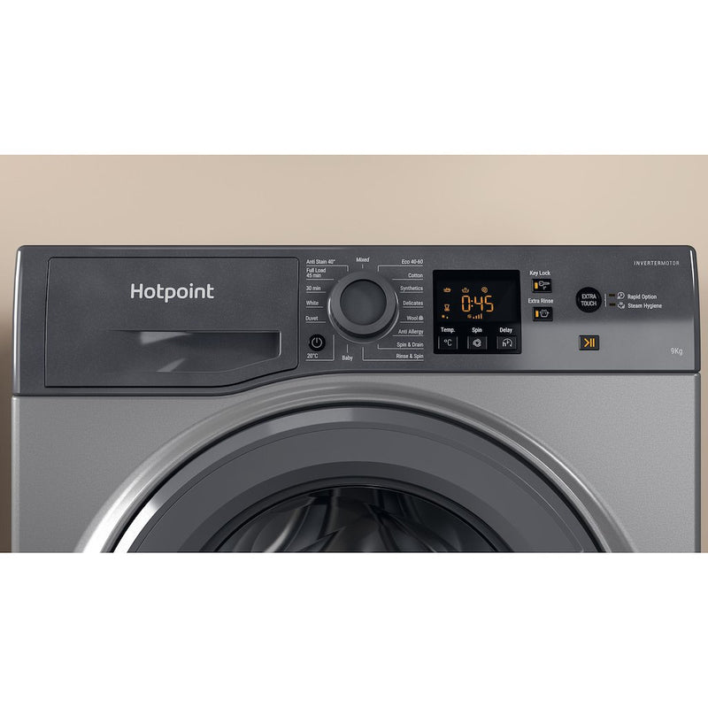 Hotpoint NSWF 946 GG UK Anti-Stain 9kg 1400rpm Washing Machine - Graphite