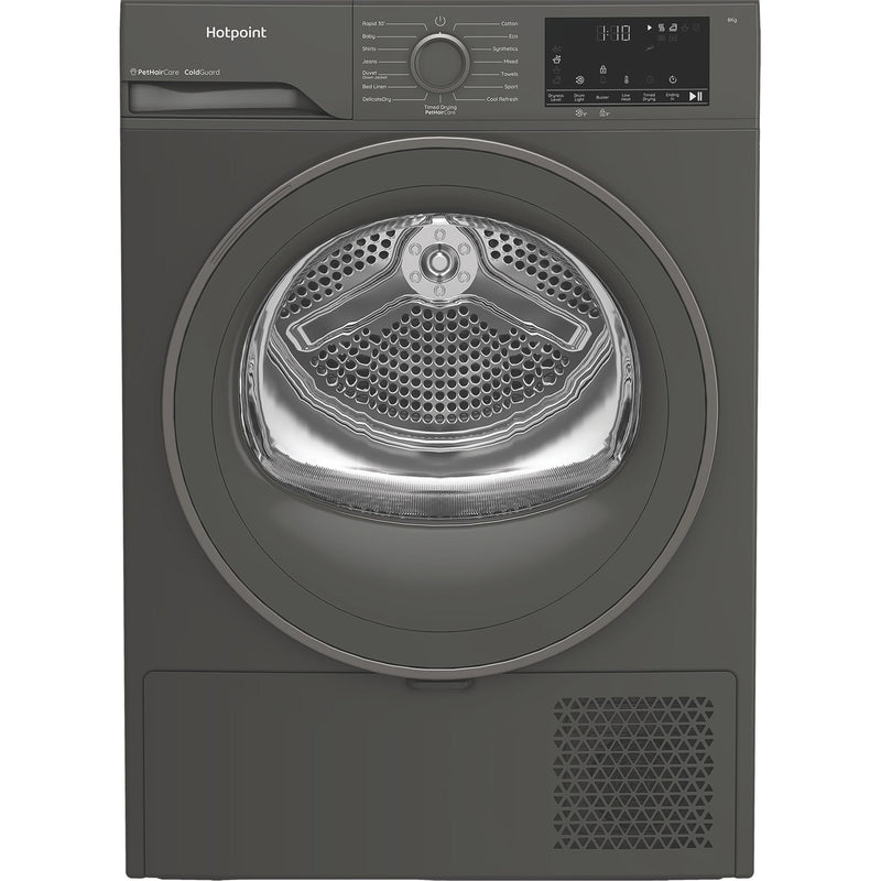 Hotpoint CHSD84MGGUK Freestanding 8kg Heat Pump Tumble Dryer with ColdGuard - Manhattan Gray
