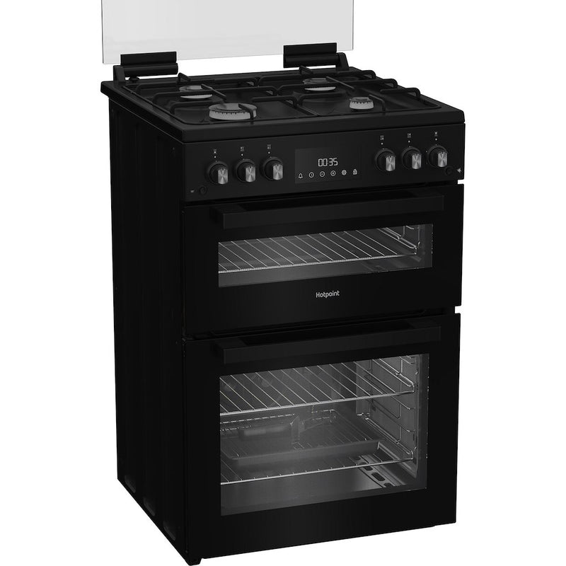 Hotpoint HDG6GDCB Freestanding 60cm Gas Double Cooker - Black (Discontinued)