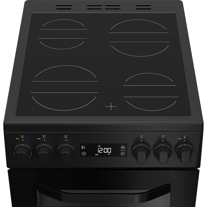 Hotpoint HDE5VDCB 50cm Electric Cooker with Ceramic Hob - Black