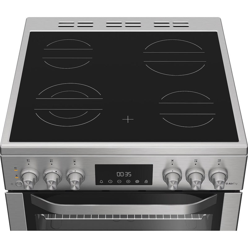 Hotpoint HDE6VDCASX Freestanding 60cm Electric Double Cooker - Inox