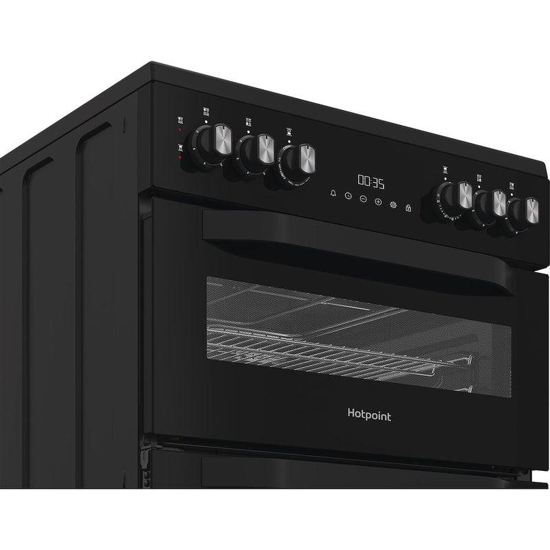 Hotpoint HDE6VDC2B1 60cm Double Oven Electric Cooker with Ceramic Hob