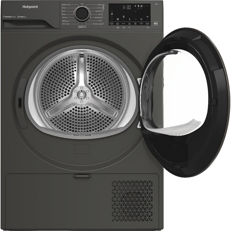 Hotpoint CHD94MGBSUK Fabric Care 9kg Heat Pump Tumble Dryer with HomeWhiz