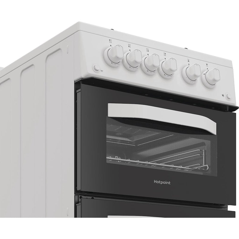 Hotpoint HDG5GCW Freestanding 50cm Gas Double Cooker - White