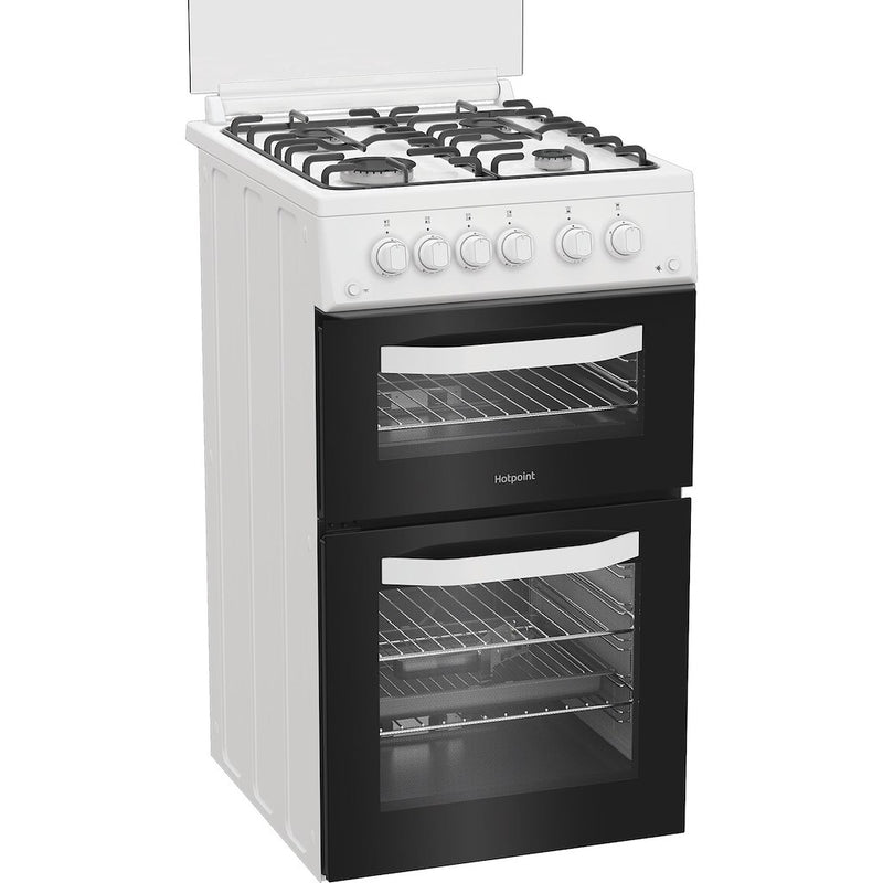 Hotpoint HDG5GCW Freestanding 50cm Gas Double Cooker - White