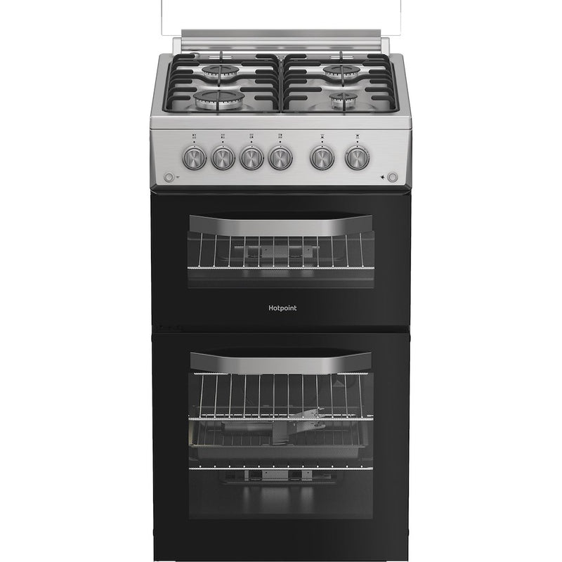 Hotpoint HDG5GCX Freestanding 50cm Gas Double Cooker - Inox