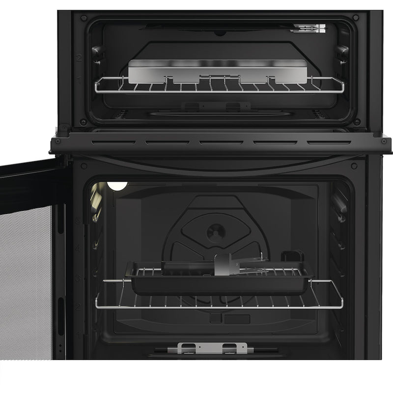 Indesit IDG6GB 60cm Gas Double Cooker - Black