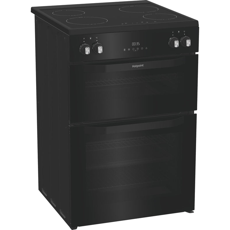 Hotpoint HDME6VDC2AB Multiflow 60cm Double Oven Electric Ceramic Cooker with Air Fry - Black